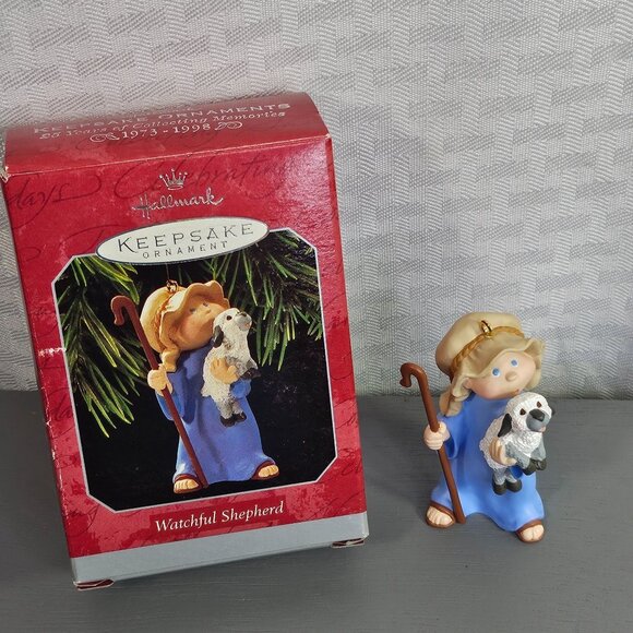 Vintage Hallmark Keepsake Ornament Miniature The Christmas Pageant Watchful Shep - Picture 6 of 8